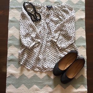 Black and White Polka Dot Blouse